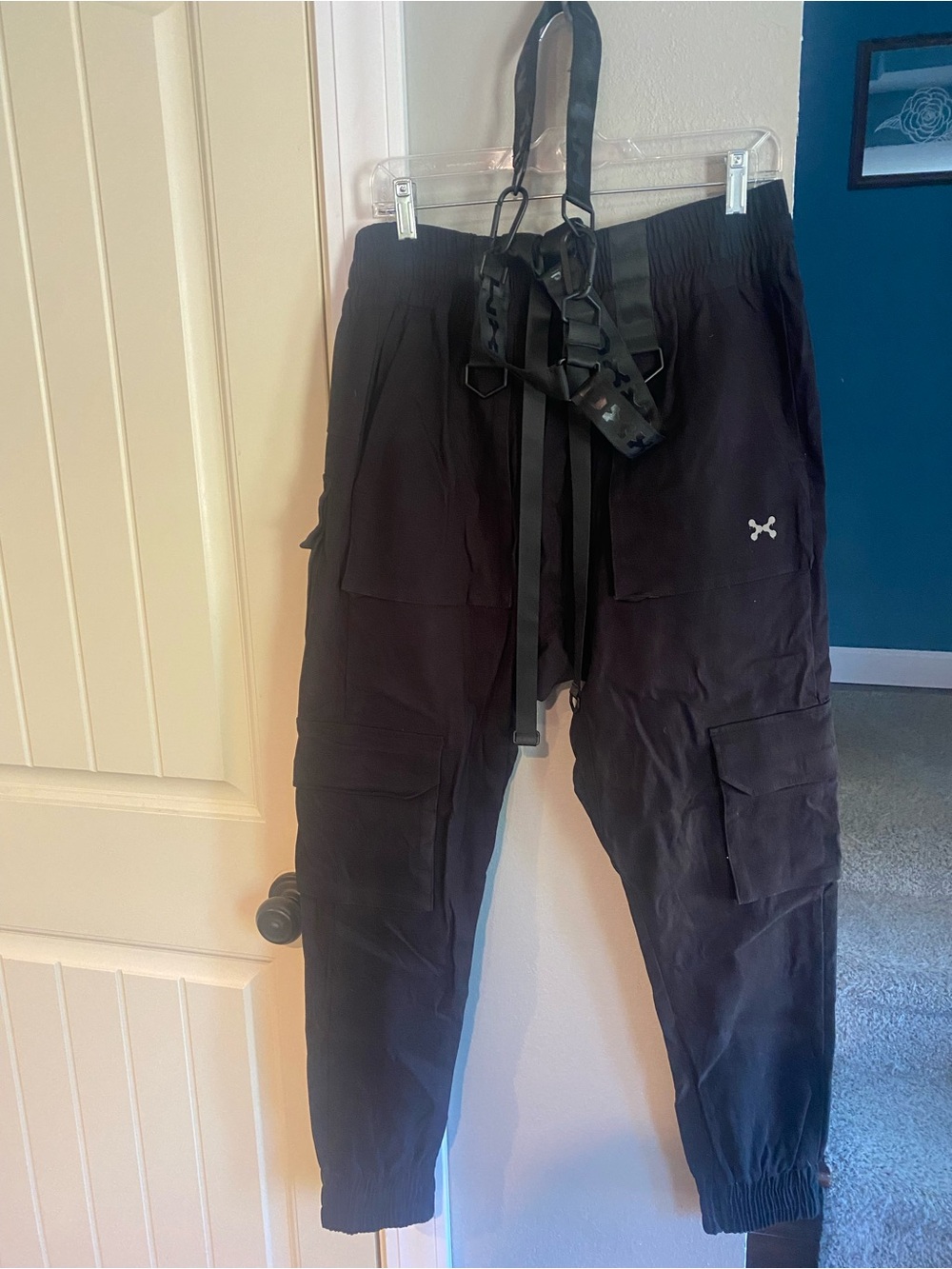 DXXM Life - Black Men's Cargo Jogger Pants - Casual Utility Style
